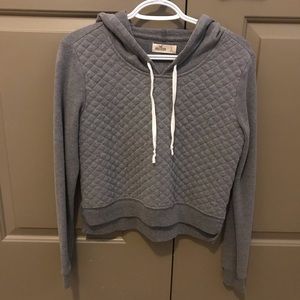 Grey Cropped Hoodie!